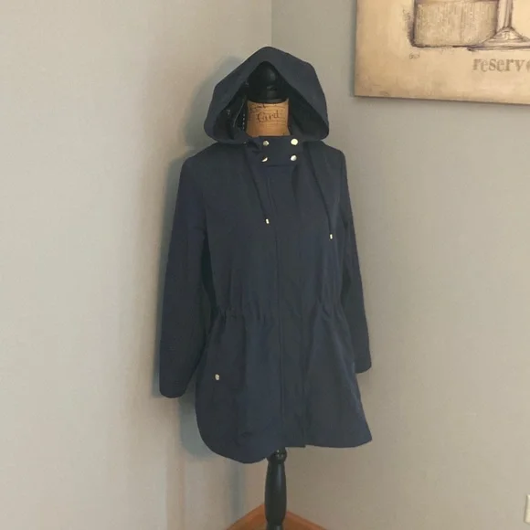 LOFT Navy Hooded NWT Jacket Women Size Large Petite - Picture 2 of 12